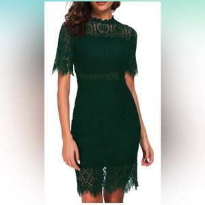 Knee Length Lace Cocktail Dress